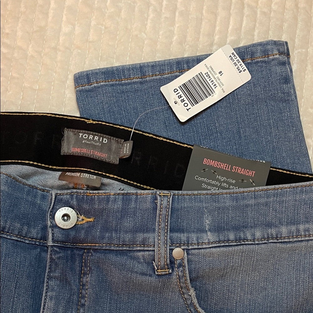 Torrid Women's Light Blue Bombshell Straight Leg Jeans